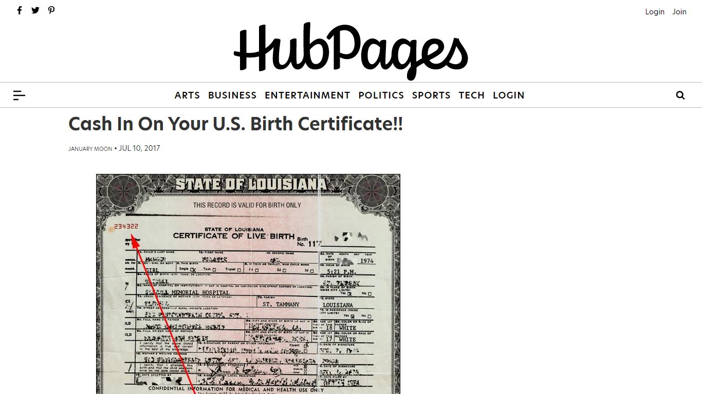 Cash In On Your U.S. Birth Certificate!! - HubPages